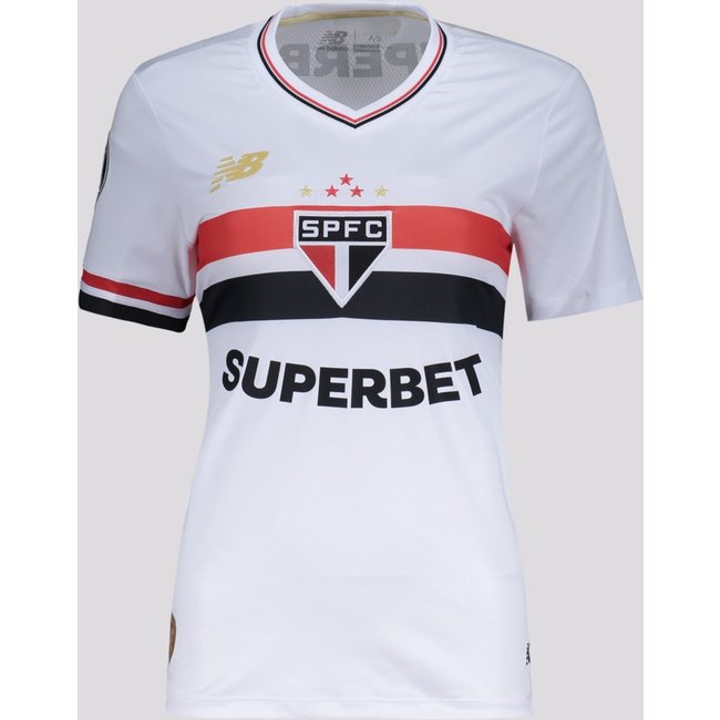 Camisa New Balance São Paulo I 2025 Feminina Patch Libertadores