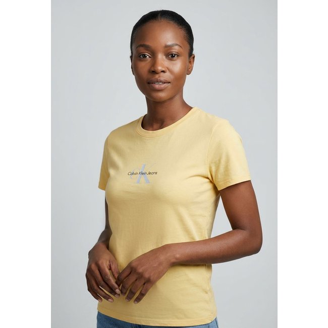 Camiseta Feminina Calvin Klein Jeans Reissue Centralizado Amarela