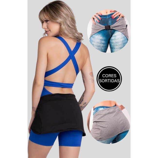 Kit 2 Tapa Bumbum Feminino WLS Modas Fitness Academia Multicolorido