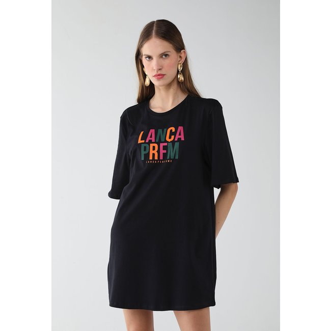 Vestido Feminino Lança Perfume T-Dress Estampado Preto
