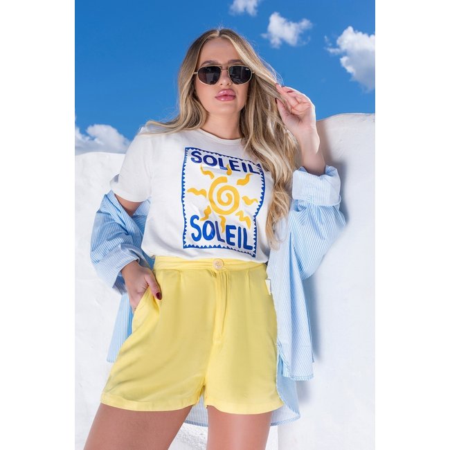 Camiseta Feminina Cianitas Off Estampa Soleil
