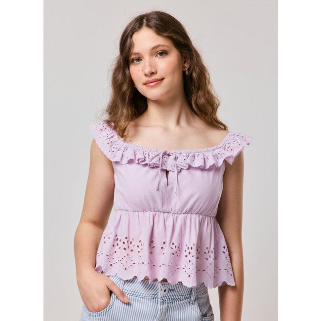 Blusa Laise Com Babados E Amarração