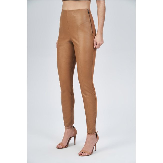 Calça Fashion Skinny PU Feminina Acostamento