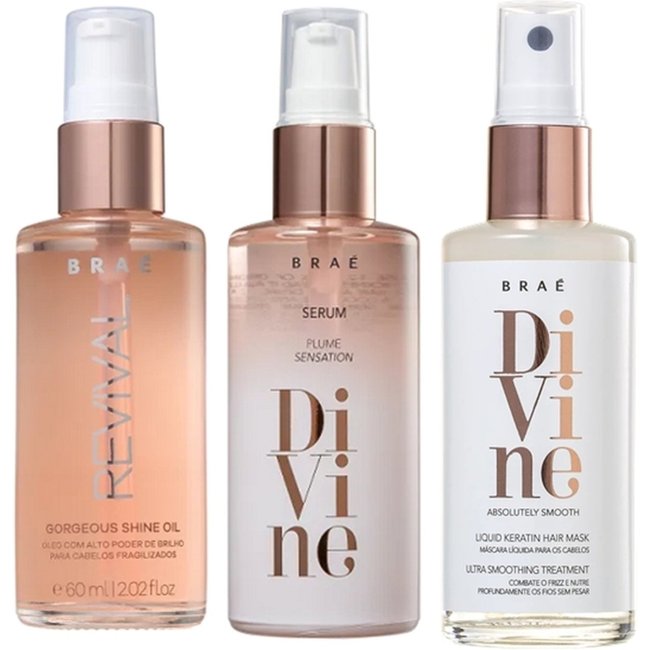BRAE Kit Oleo Capilar Revival Divine e Queratina Liquida 60ml