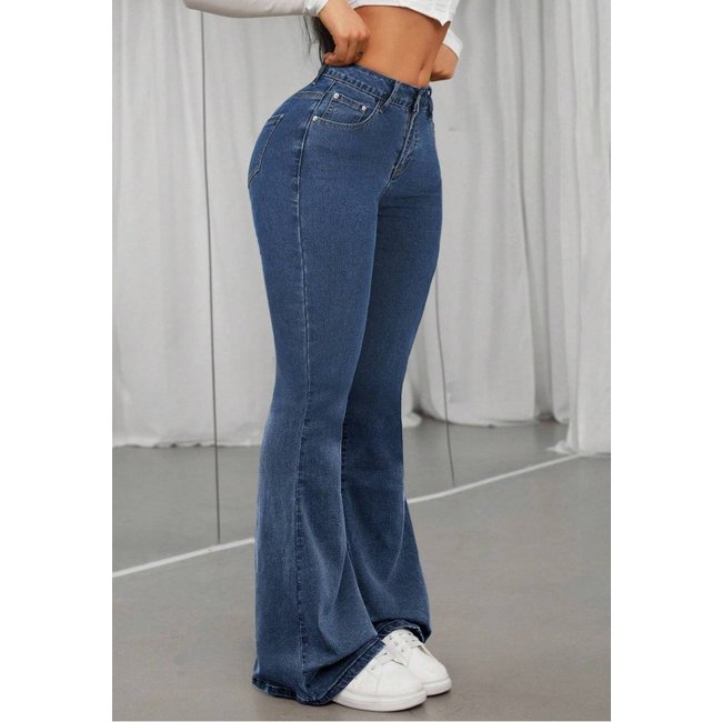 Calça Jeans Flare Feminina Lavagem Escura Cintura Alta e Modelagem Perfeita