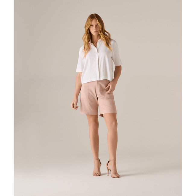 Bermuda Makenji Media Com Dois Bolsos Feminina Nude