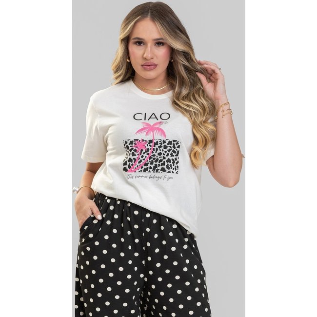 Camiseta Feminina Cianitas Off Estampa Cião