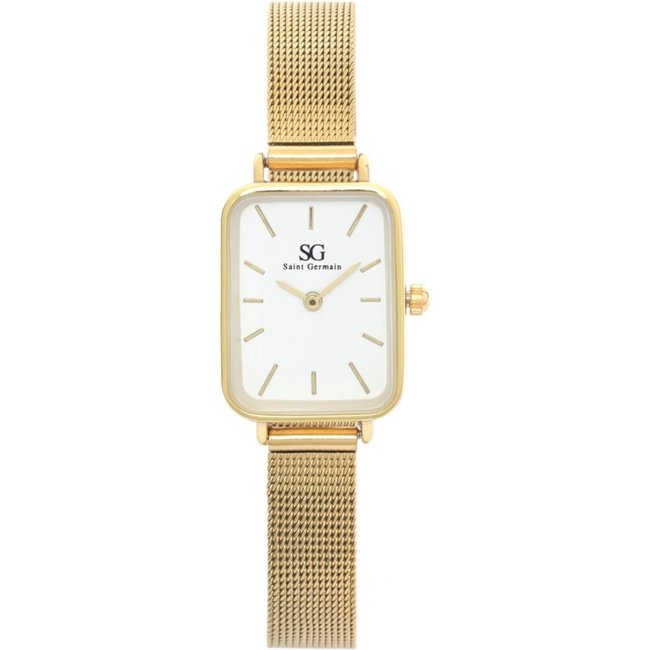 Relógio Feminino Saint Germain Quadrado Square Chelsea Gold Dourado