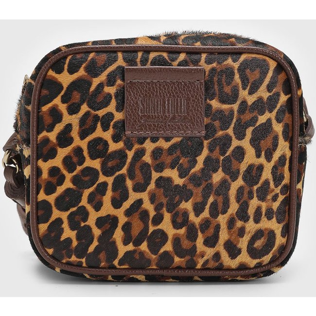 Bolsa Transversal Santa Lolla Animal Print Marrom