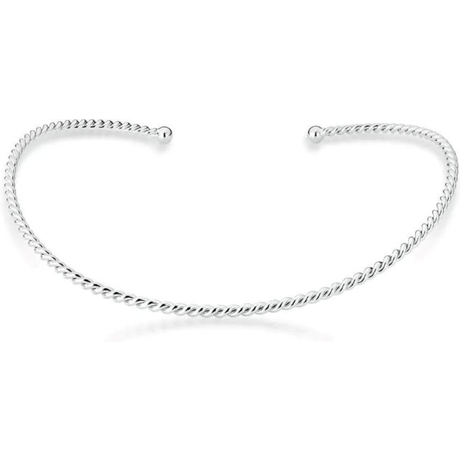 Infantil - Colar Choker Aro Trançado Semijoia Banhada a Ródio Ania Store