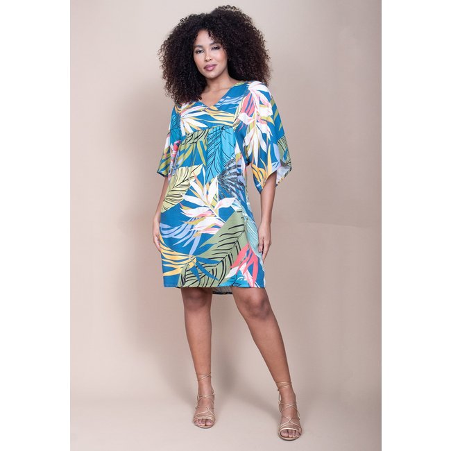 Vestido Curto Cabana Free Pequi Viscose Estampa Brisa Botânica