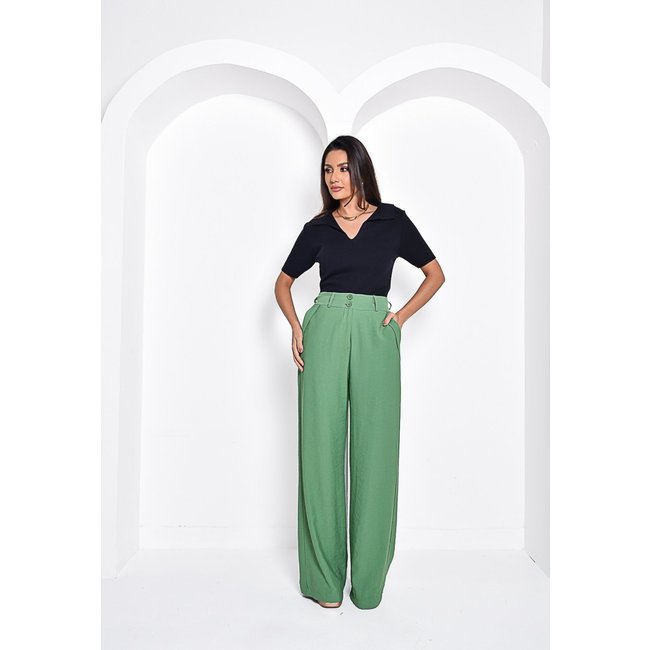 Calça Crorela Pantalona Verde Hortelã