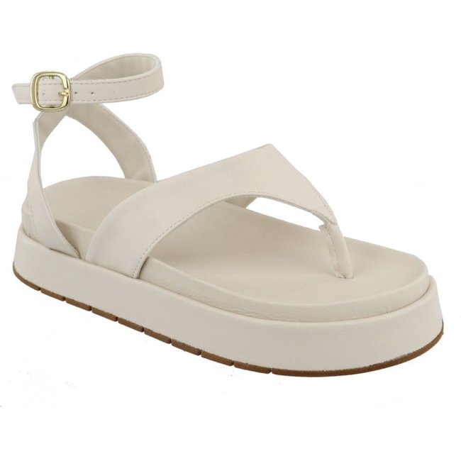 Sandália Papete Plataforma Sola Alta Off White Tellini Store