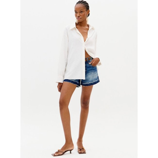 Short Jeans Grandfather Com Cintura Alta Lança Perfume