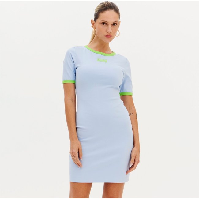 Vestido Curto Easy Lança Perfume Bicolor Ve26 Azul Feminino