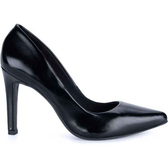 Sapato Feminino Scarpin Salto Bico Fino Elegante Da Moda Preto