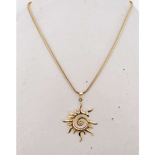 Colar Sol Banho Ouro