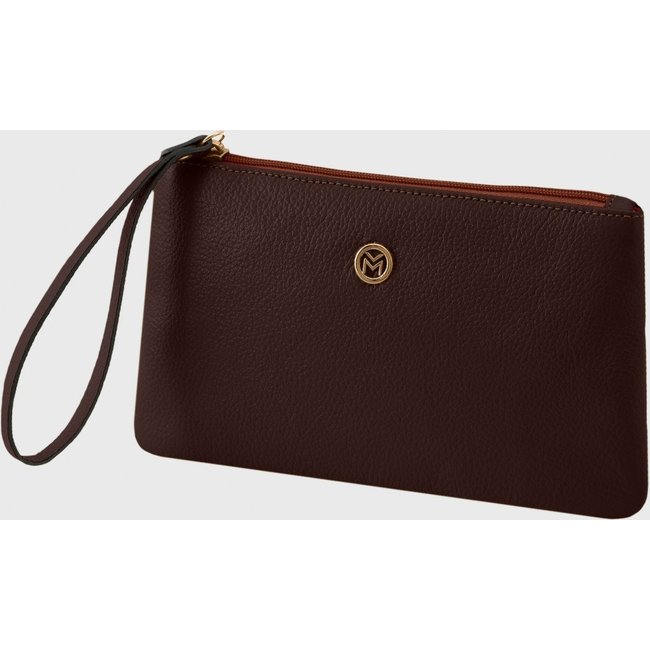 Bolsa Carteira Clutch Couro Mariart Cambará Chocolate