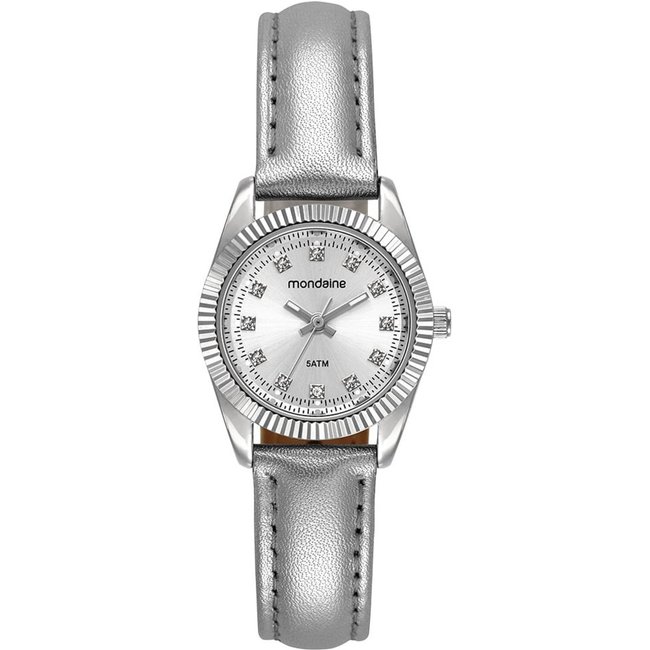 Relógio Feminino Mondaine Prata Cristais Caixa Pequena Mondaine