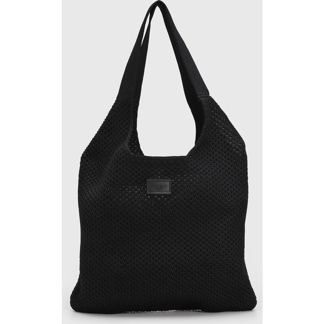 Bolsa Feminina Brizza Arezzo Grande Malha Vazado Preta
