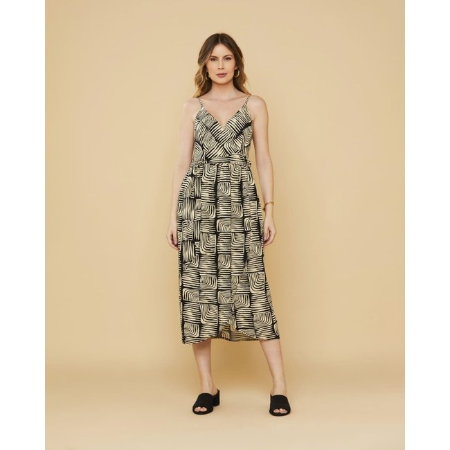 Vestido Midi lemmut Estampado com Alças Finas