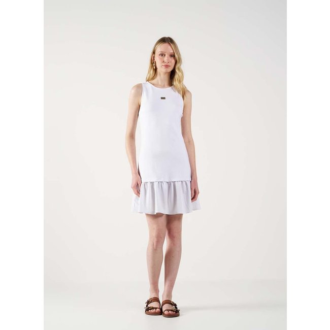 Vestido Curto Comfort Com Babados Colcci CLC Branco