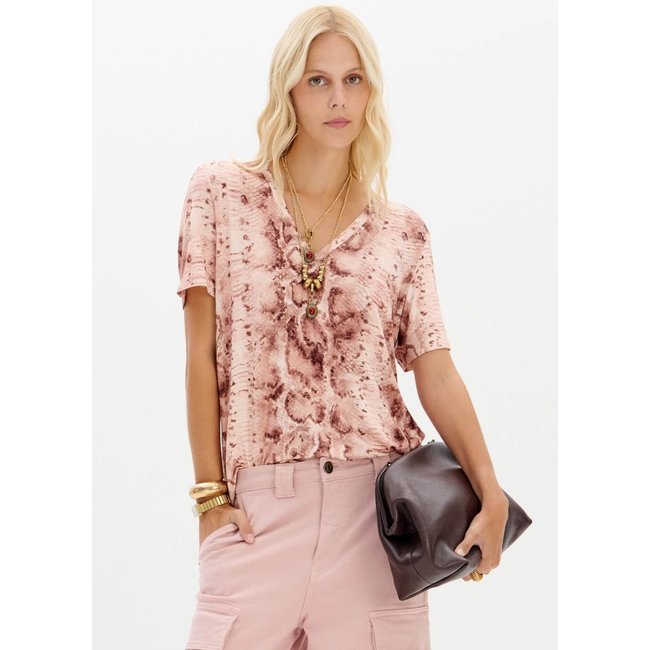Blusa Com Decote V Estampada Lança Perfume