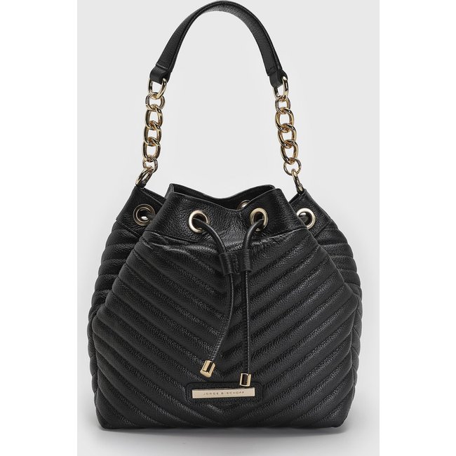 Bolsa Média Feminina Jorge Bischoff Matelassê Preta