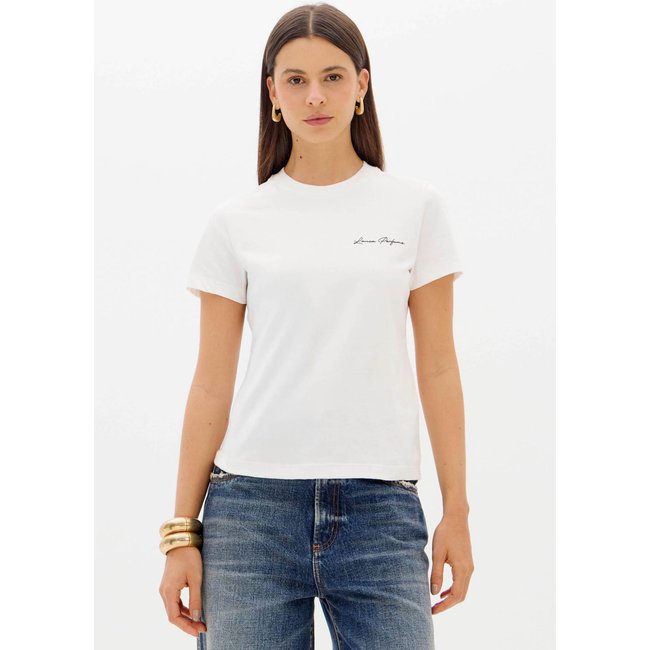 Camiseta Feminina Lança Perfume Logo Bordado Branca