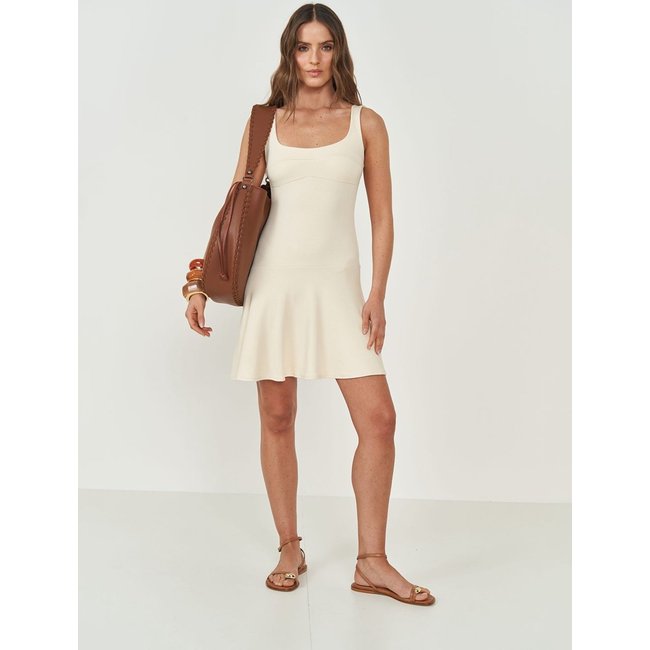 Vestido Slim Com Saia Rodada Colcci Bege Affogato