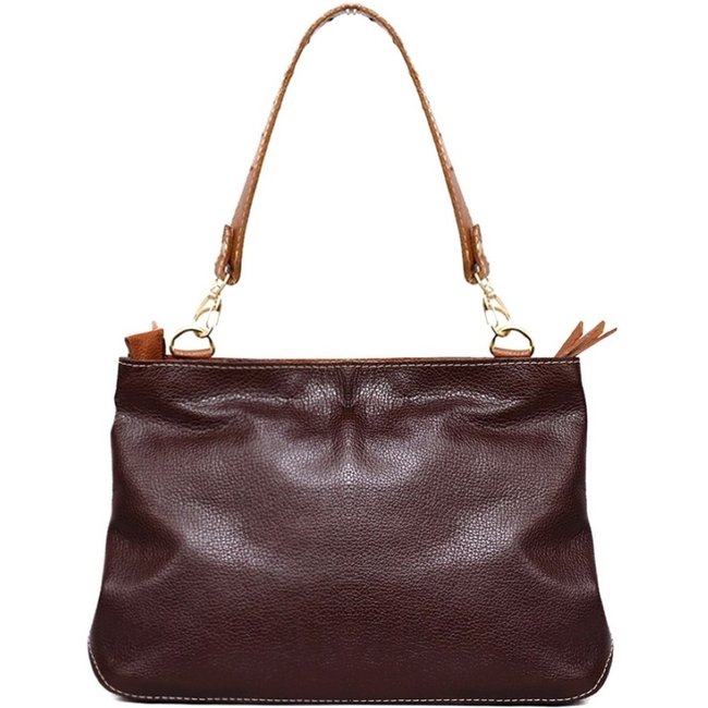 Bolsa SN Couros Mikonos Marrom/Caramelo