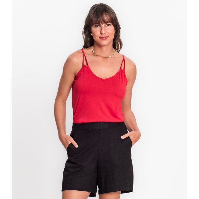 Blusa De Alça Semi Acabada Malha Delicate Rovitex Vermelho