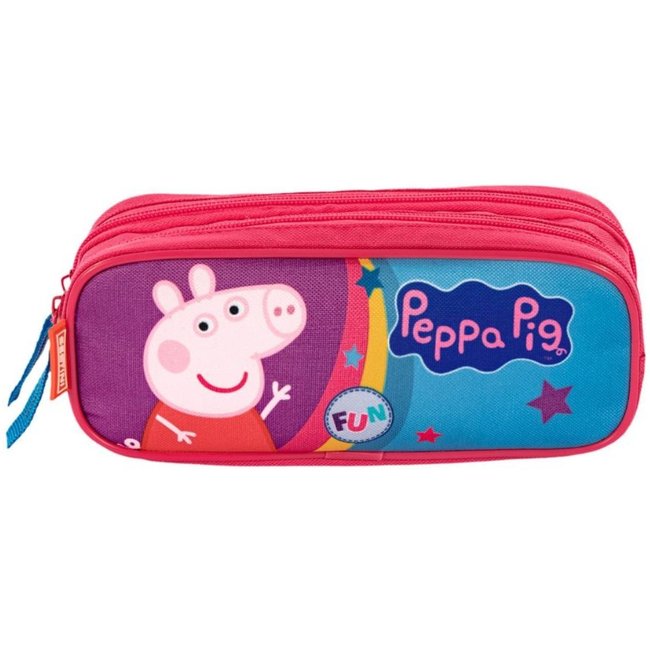 Infantil - Estojo 2 Compartimentos Peppa Core - Colorido Multicolorido