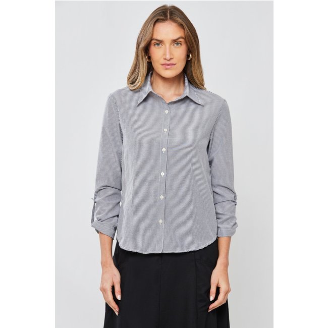 Camisa Crorela Listrada Preto