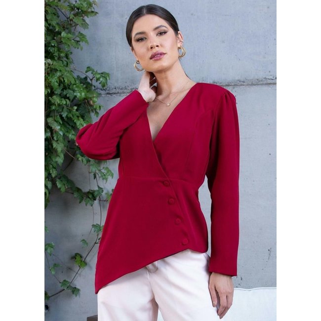Blazer Alfaiataria Forrado Bordô Quintess