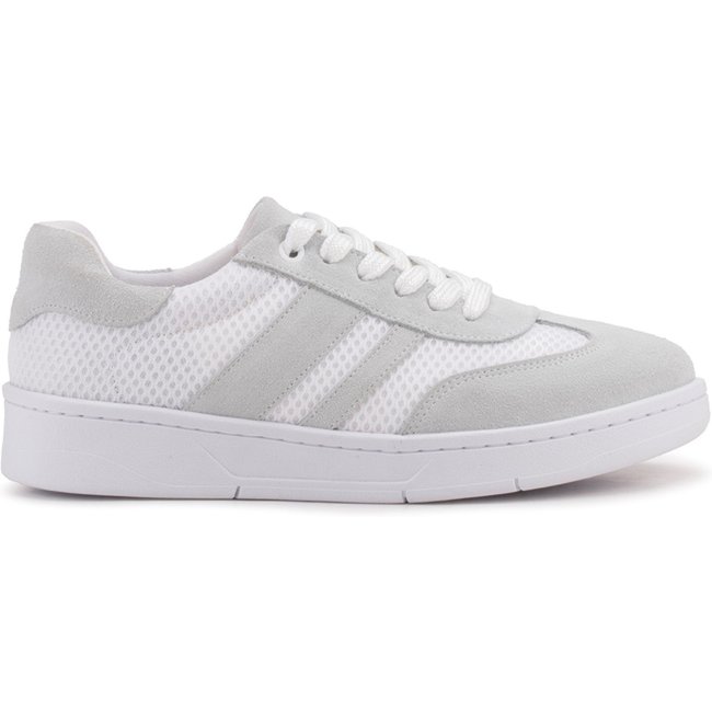 Tênis Feminino Bella Nina Couro Casual Confortável Estilo Moderno Caminhada Branco Macio Leve Gelo