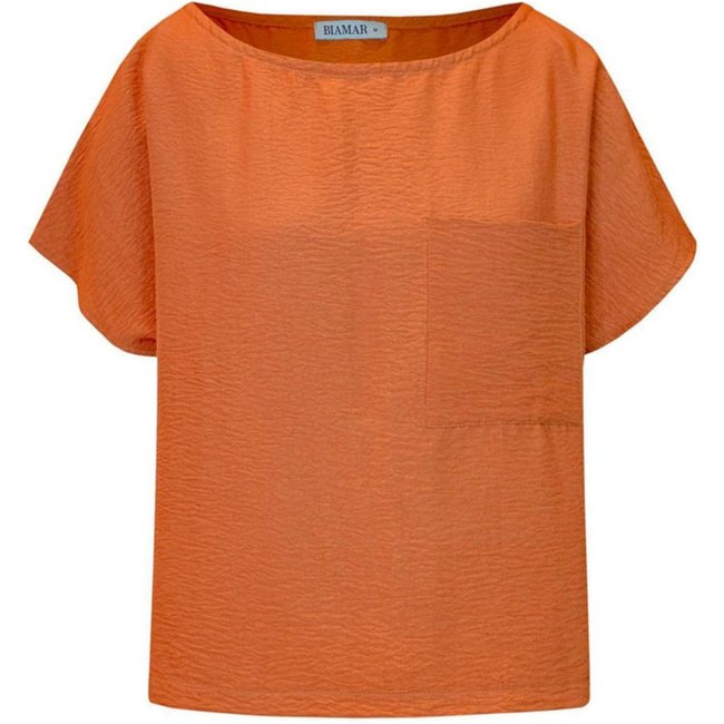 Blusa Feminina Biamar Mullet Bolso Texturizada Marrom