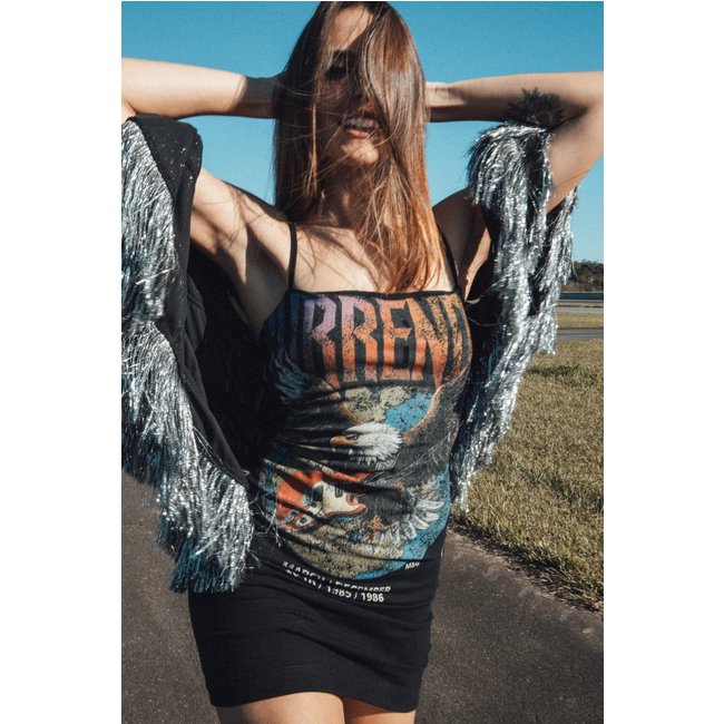 Vestido Justo De Alça Em Cotton Preto Surrender marinaegabriella