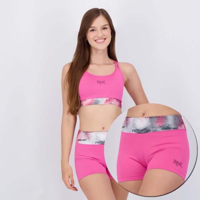 Conjunto Shorts e Top Everlast Basic II Feminino Rosa