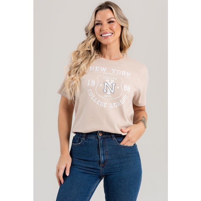 Blusa Feminina Cianita Chocolate Estampa College League