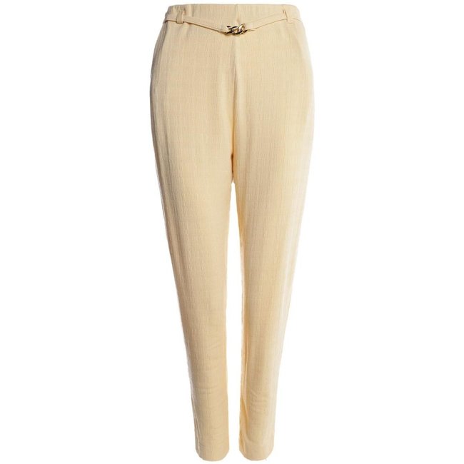 Calça Cropped Detalhe Corrente Feminina AREIA
