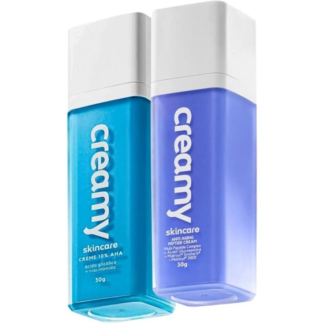 Kit Creamy Skincare Ácido Skincare Glicólico e Anti-Aging Peptide Cream (2 produtos)
