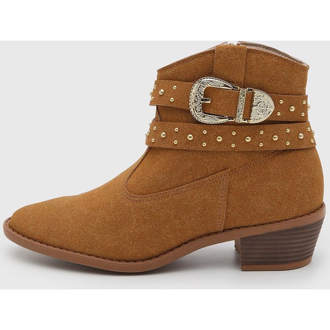 Bota Feminina Moleca Fivela Caramelo
