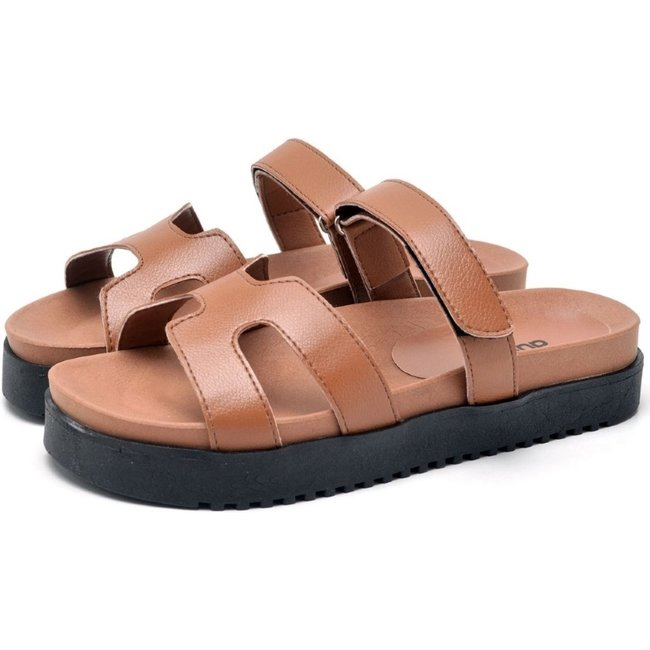Sandália Plataforma Feminina DUBUY 2054FG Caramelo