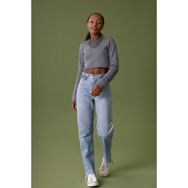 Cropped Manga Longa Ribana Casual The Philippines Azul