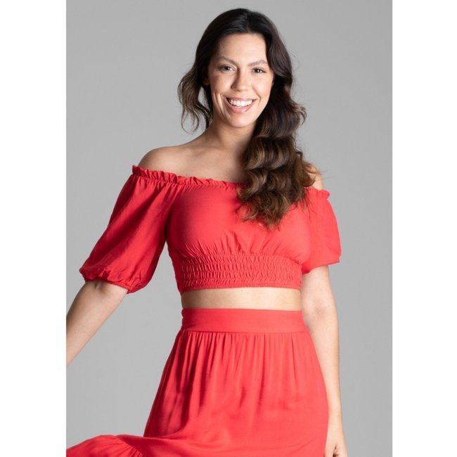 Top Sawary Fashion Ciganinha Relax VERMELHO