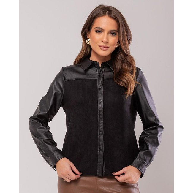 Camisa Feminina Suede 90544 Preto Consciência