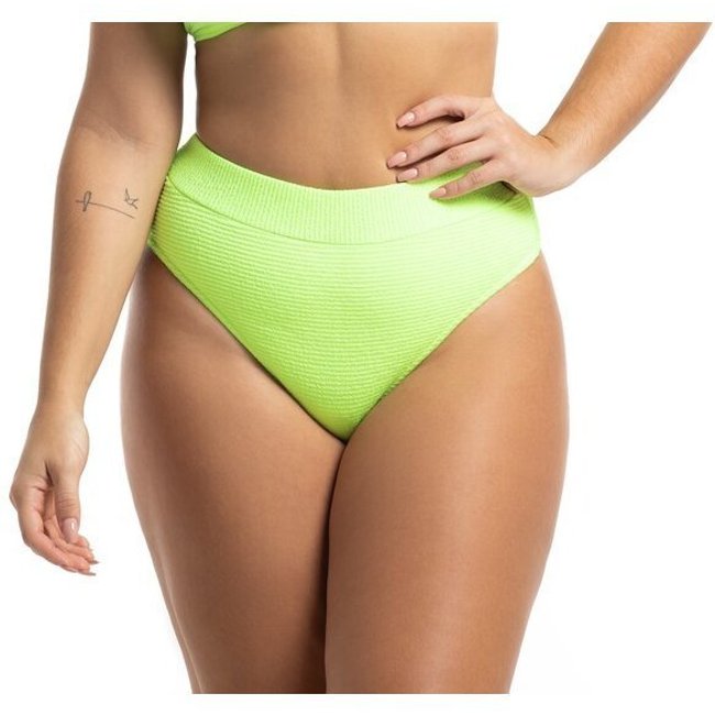 Calcinha de Biquíni Sunquíni Avulsa em Textura Anarruga Verde Neon