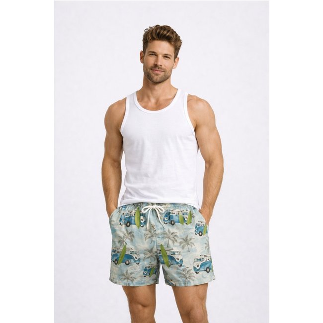 Bermuda Verão D Bell Outlet Fashion Estampa Kombi Verde