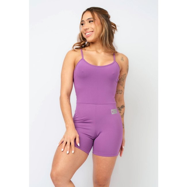 Macaquinho Fitness Alcinha Slim Pink Urban Blackout Zero Transparência Academia Pink Urban - Roxo